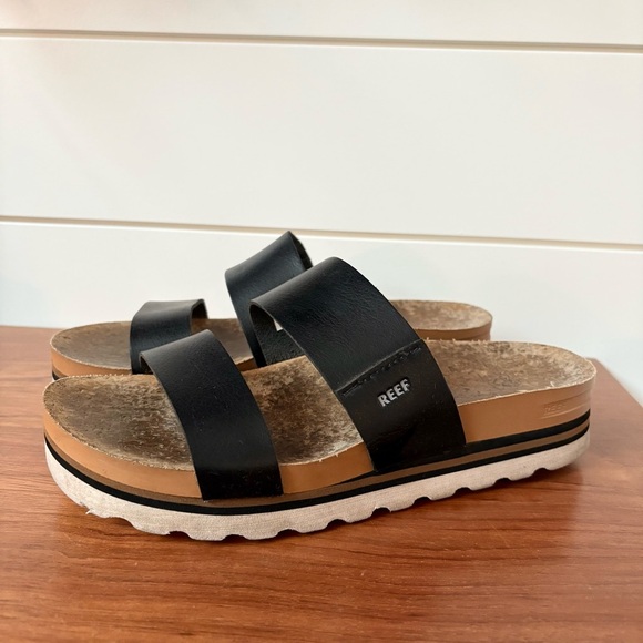Reef Shoes - REEF Women's Cushion Vista Hi Platform Sandals Black  Vegan Leather Size 8 Comfy